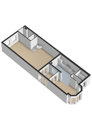 Plattegrond - Voorhaven 84, 1135 BT Edam - beganegrond 3D.jpg